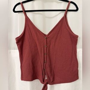 wild fable Mauve Waffle-Knit Button-Front Camisole
